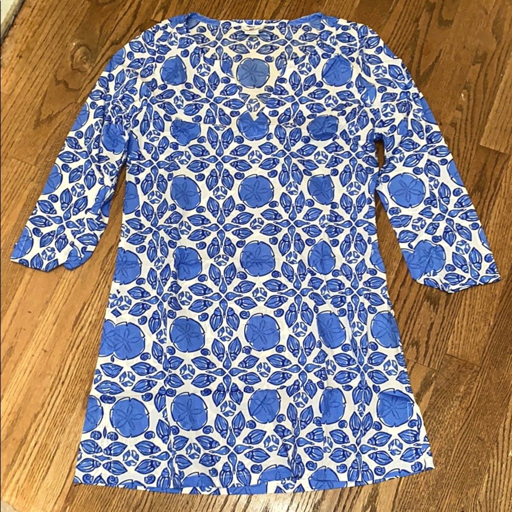 Vineyard Vines Blue and White Shell Tunic